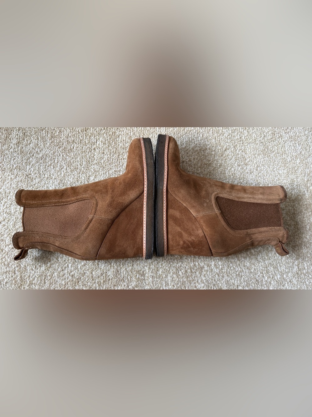VERONICA BEARD AARI-2 Water-Repellent Wedge Chelsea Boots Suede Hazelwood Size 8 - Picture 10 of 15